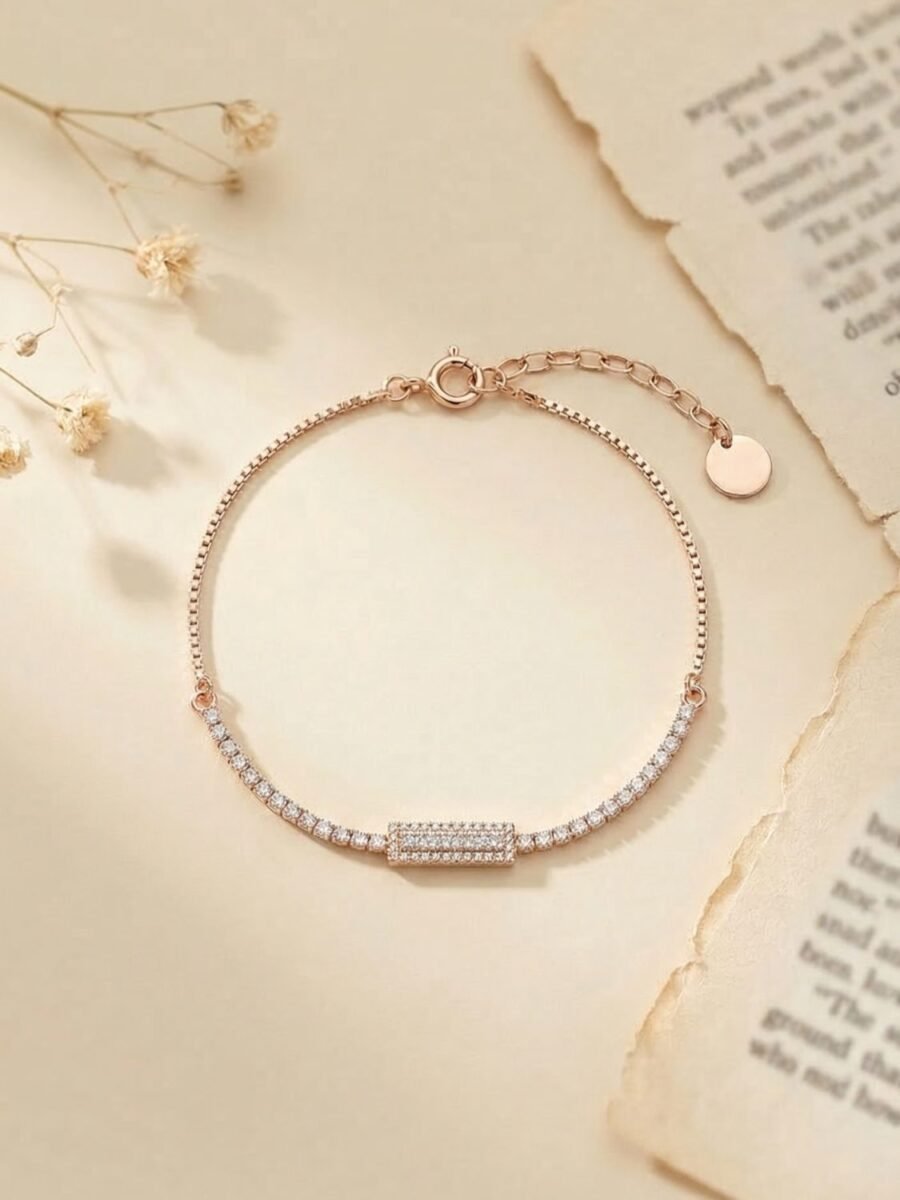 CZ Floral Station Bracelet