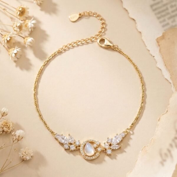 Floral Charm Silver Bracelet
