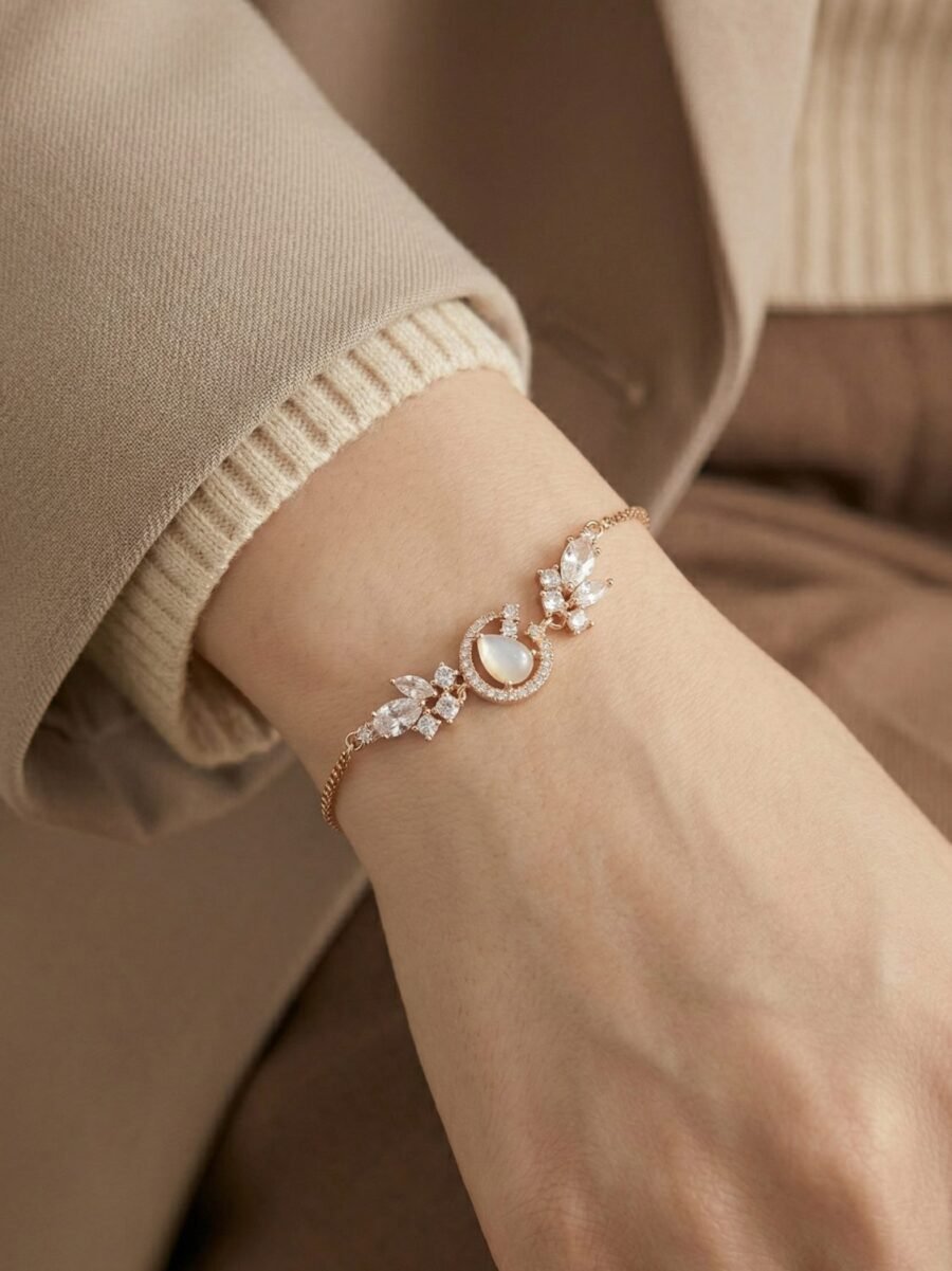 Floral Charm Silver Bracelet
