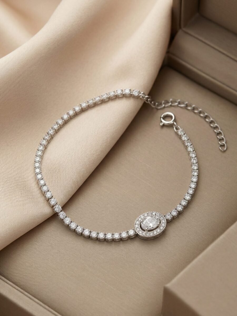 CZ Coin Disc Bracelet