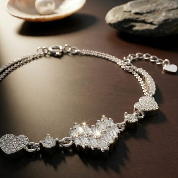 CZ Flower Cluster Slider Bracelet