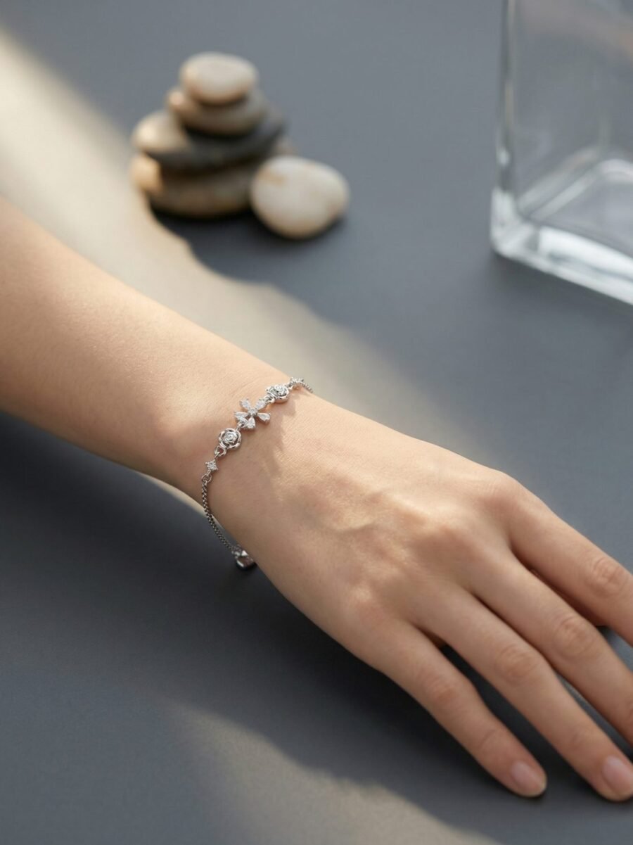 CZ Flower Charm Bracelet