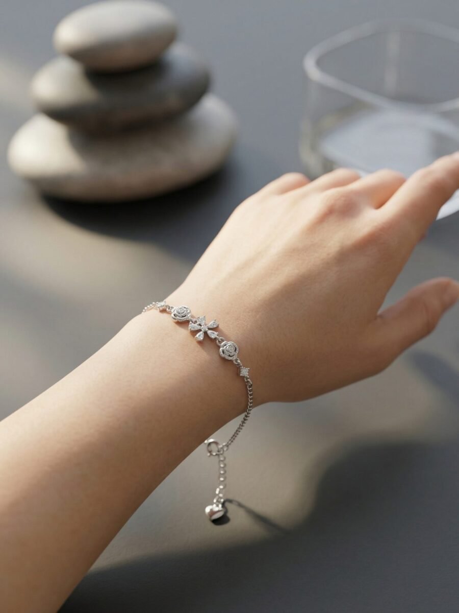 CZ Flower Charm Bracelet