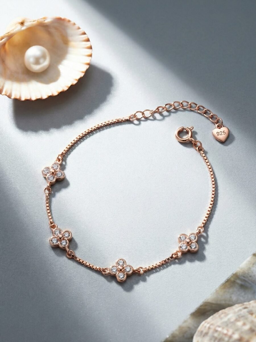Stone Charm Silver Bracelet