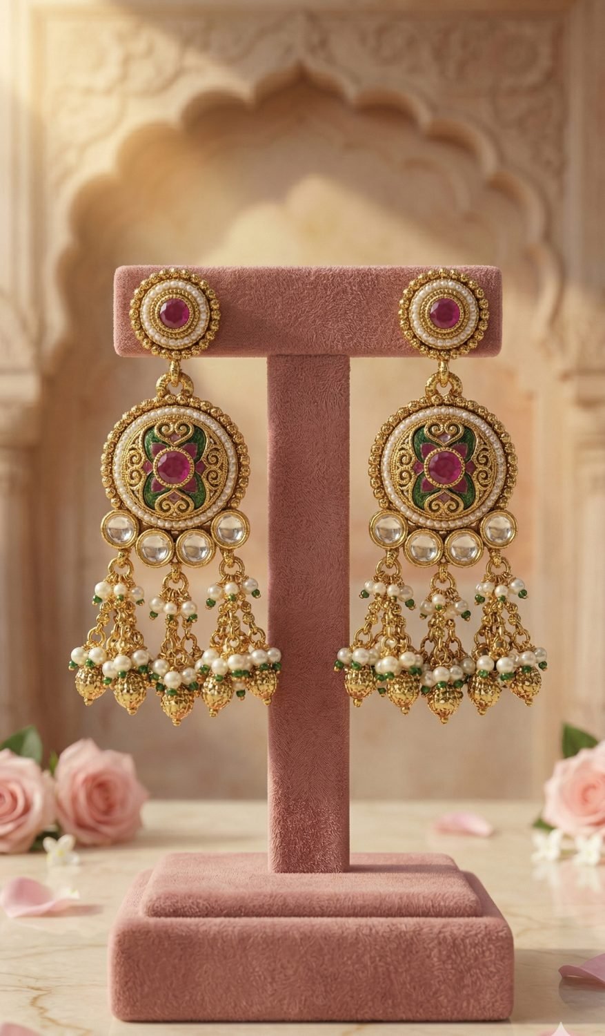 Antique Gold Necklace and Earring Set