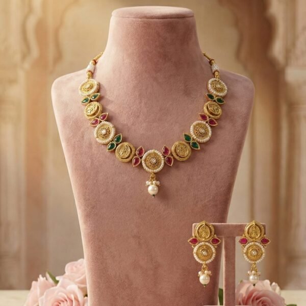 Antique Floral Pendant Necklace