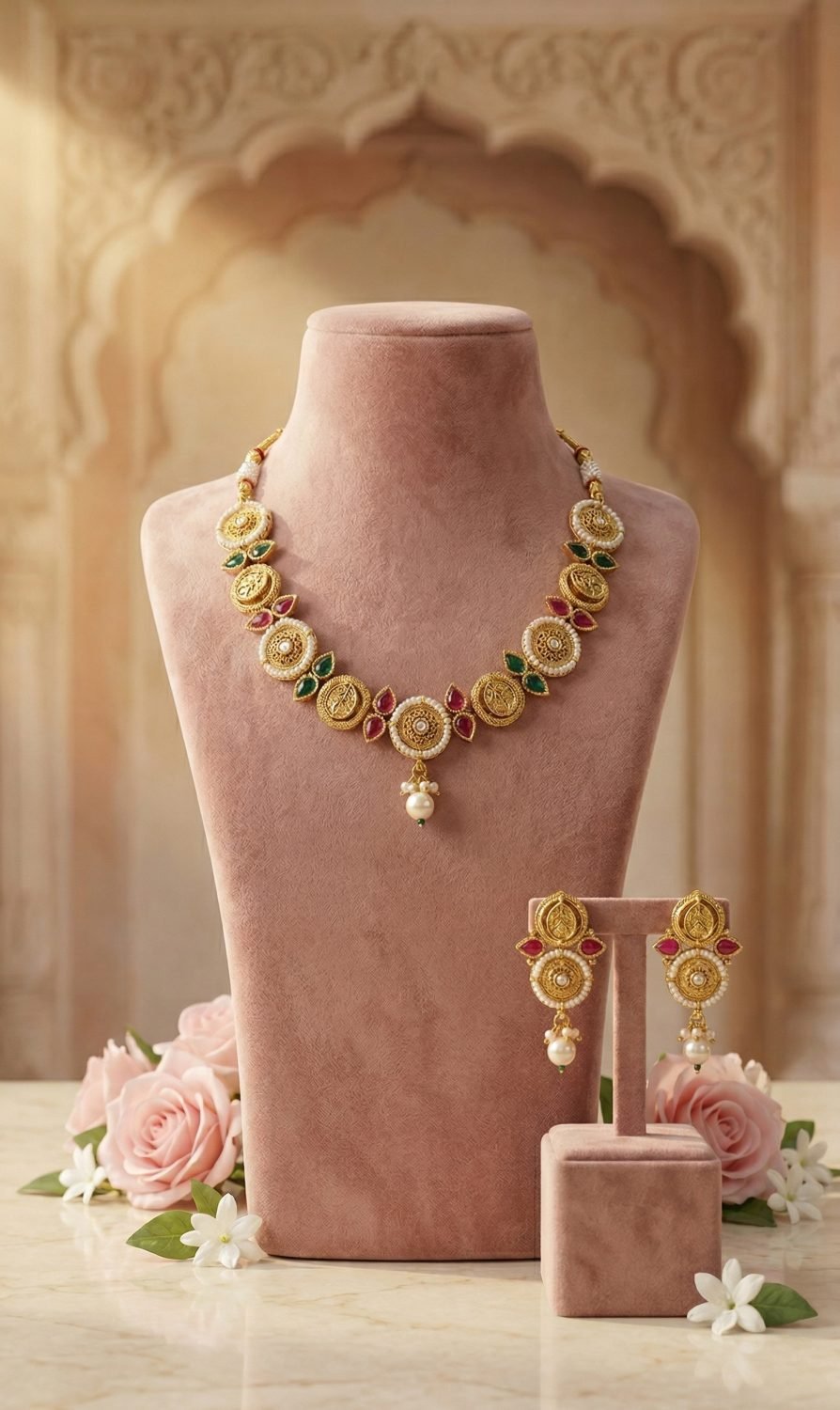 Antique Floral Pendant Necklace