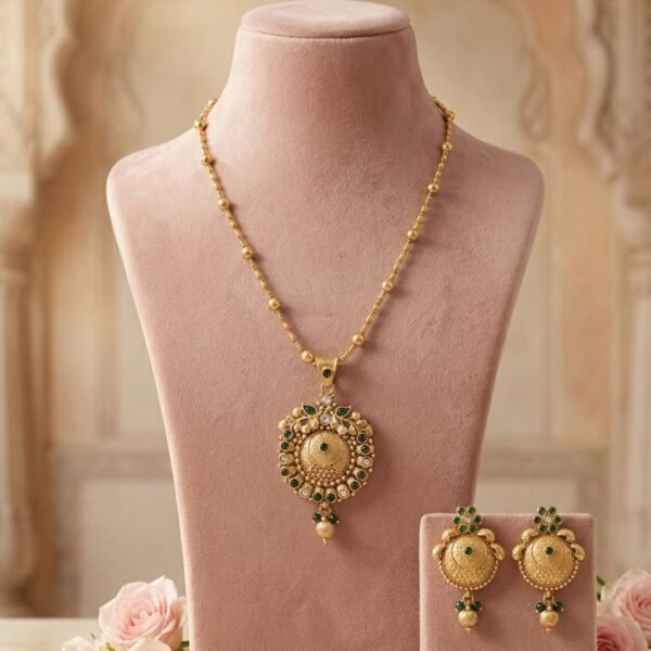 Antique Emerald Stone Necklace