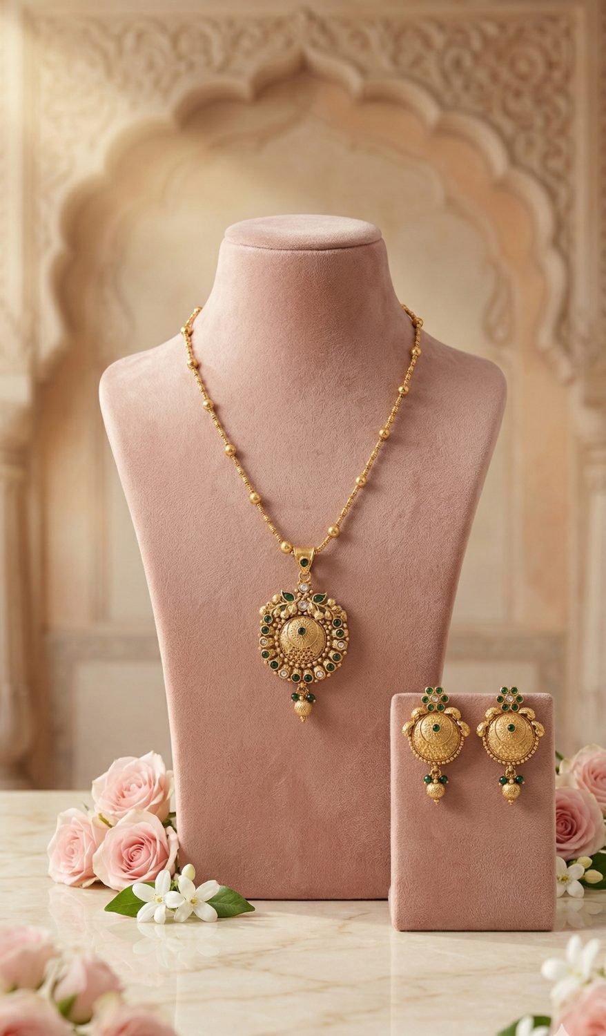 Antique Emerald Stone Necklace