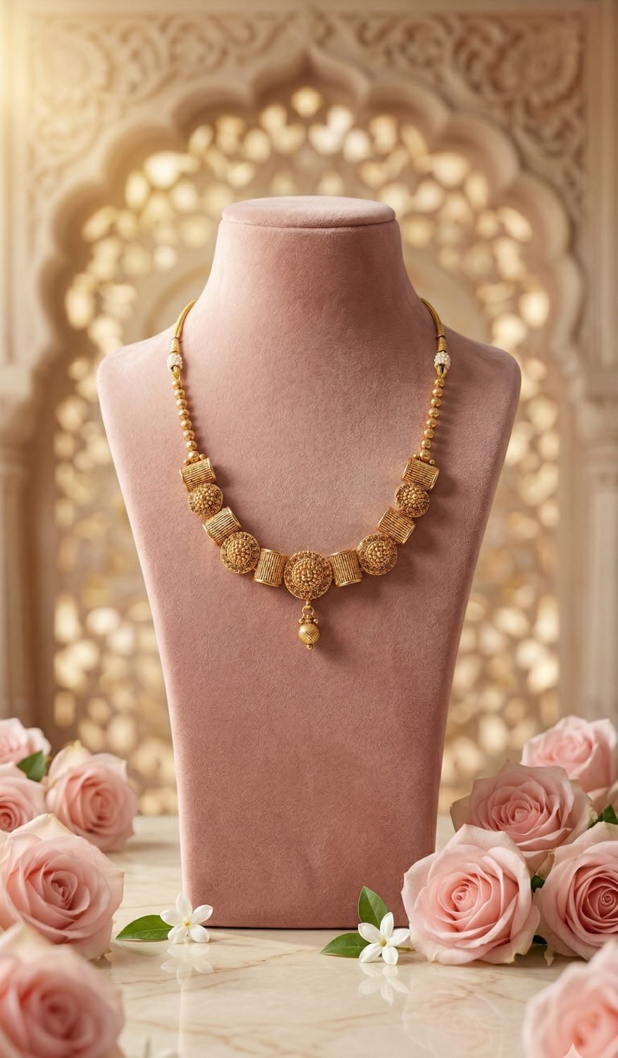 Pearl Kundan Floral Necklace