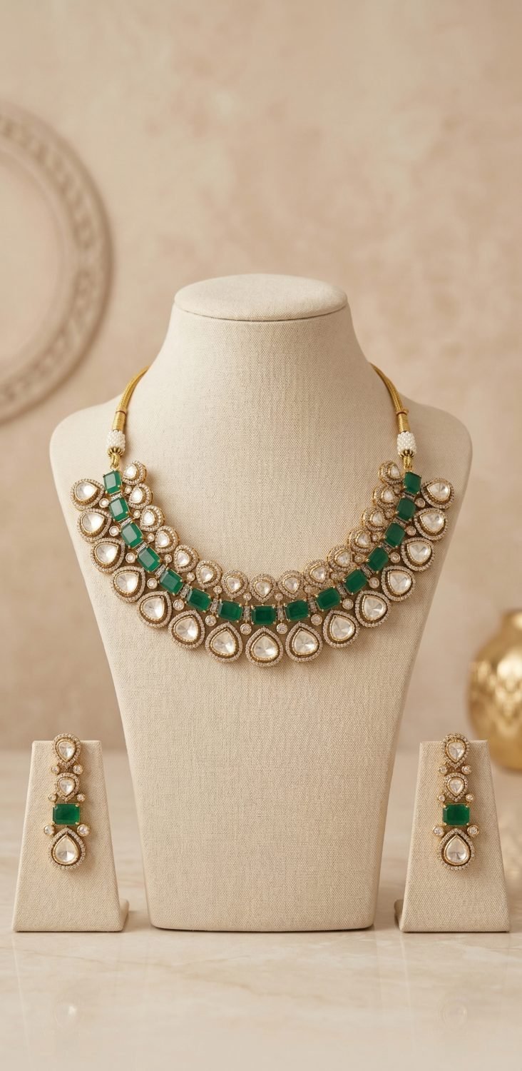 Green Bead Layered Necklace