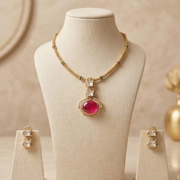 Antique Beaded Pendant Necklace