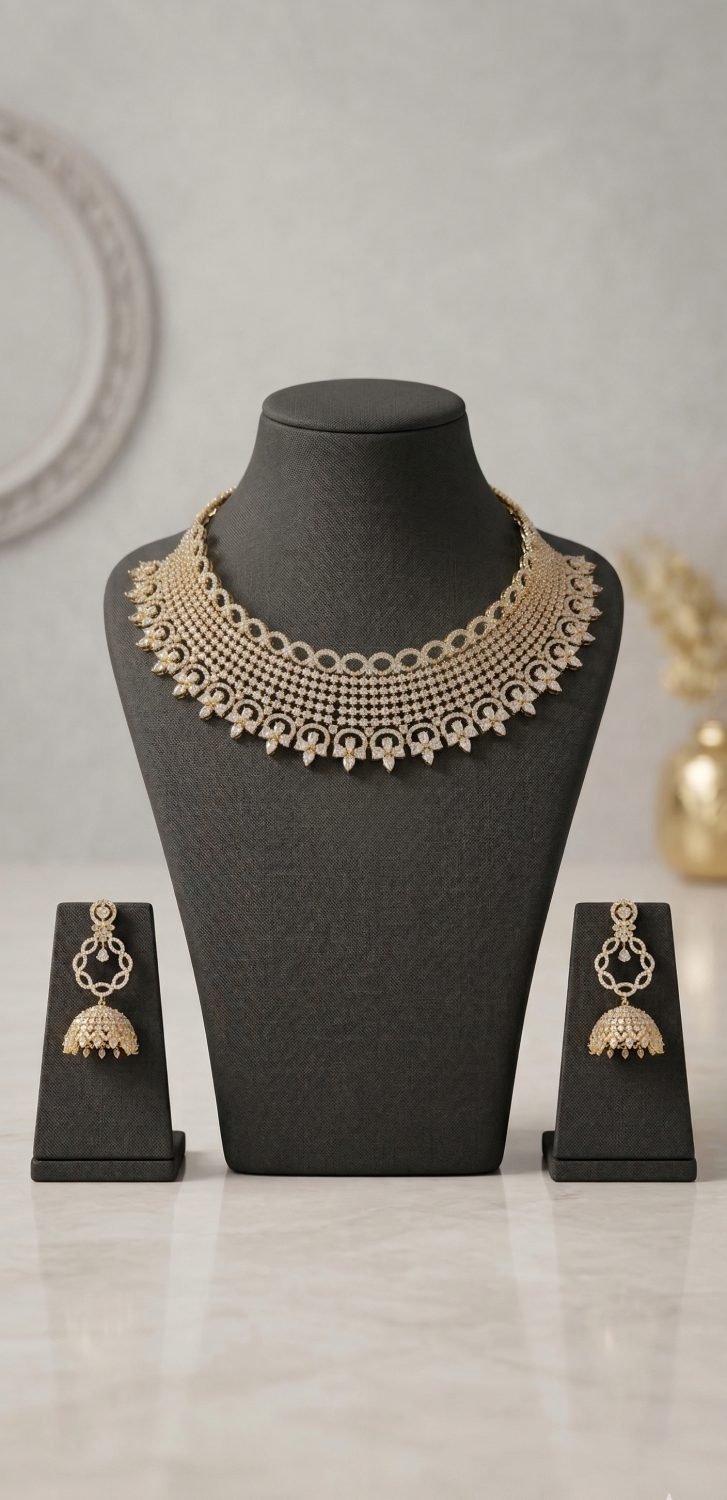 Antique Gold Drop Set Necklace