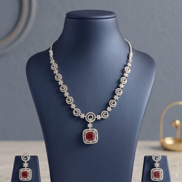 AD Floral Choker Necklace
