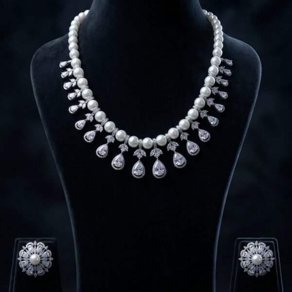 Antique Pearl Drop Necklace Set