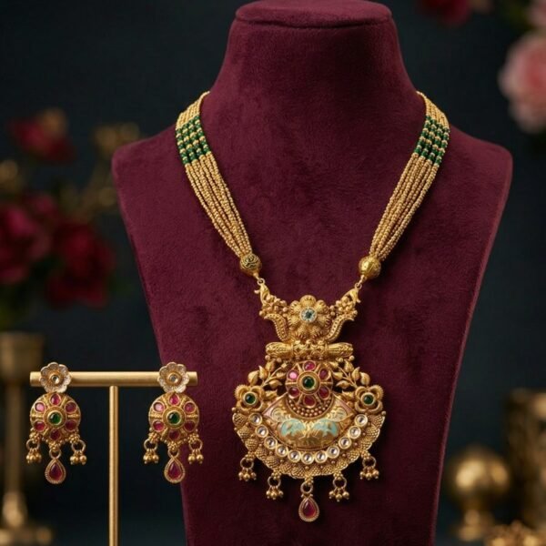 Antique Jhumka Pendant Necklace