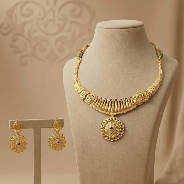 Antique Floral Leaf Necklace