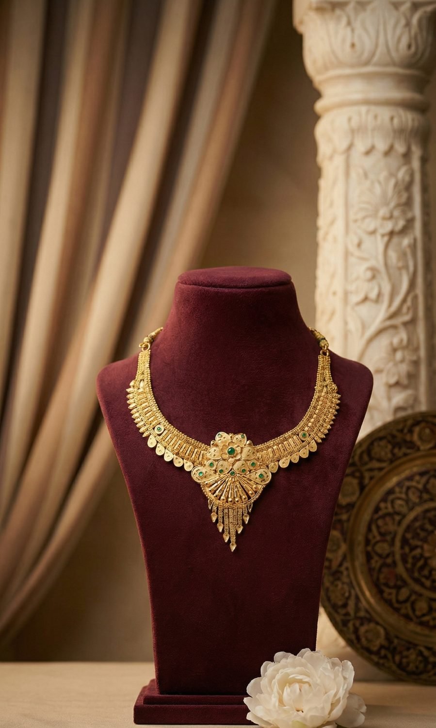 Antique Motif Gold Necklace