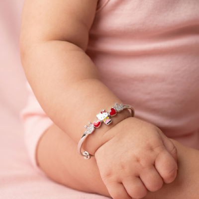 Sleek High-Definition 92.5 Sterling Silver Industrial Knurled Baby Kadha