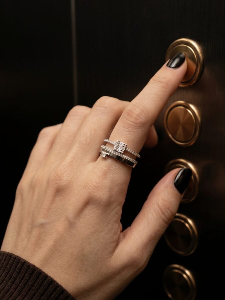 925 Silver CZ Ring Set