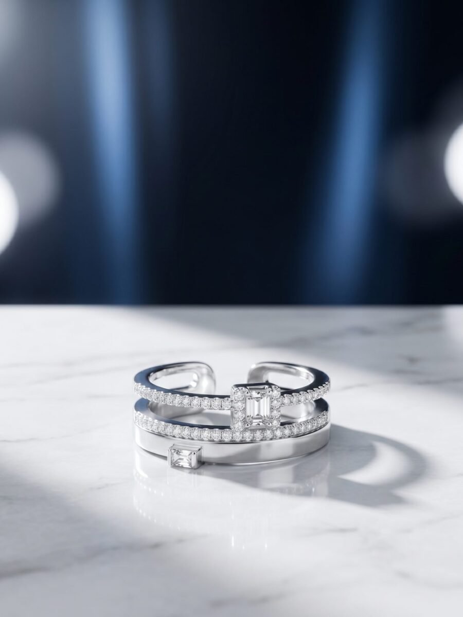 925 Silver CZ Ring Set