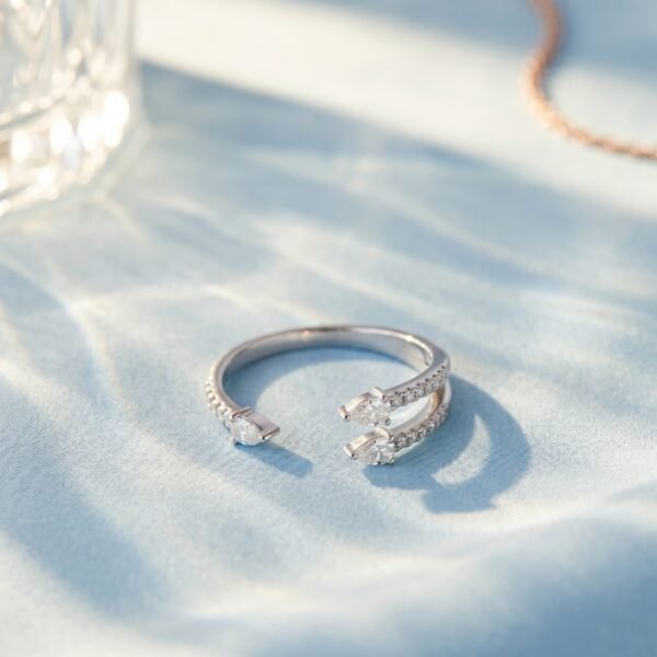 925 Silver CZ Dainty Band Ring