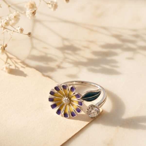 925 Silver CZ Open Cuff Ring