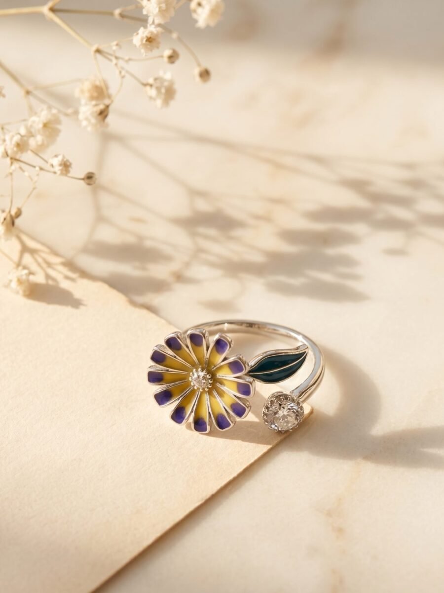925 Silver CZ Open Cuff Ring