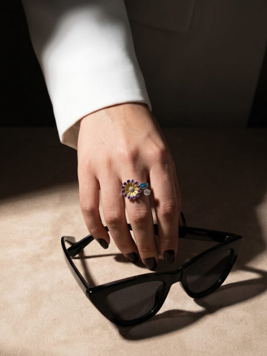 925 Silver CZ Open Cuff Ring