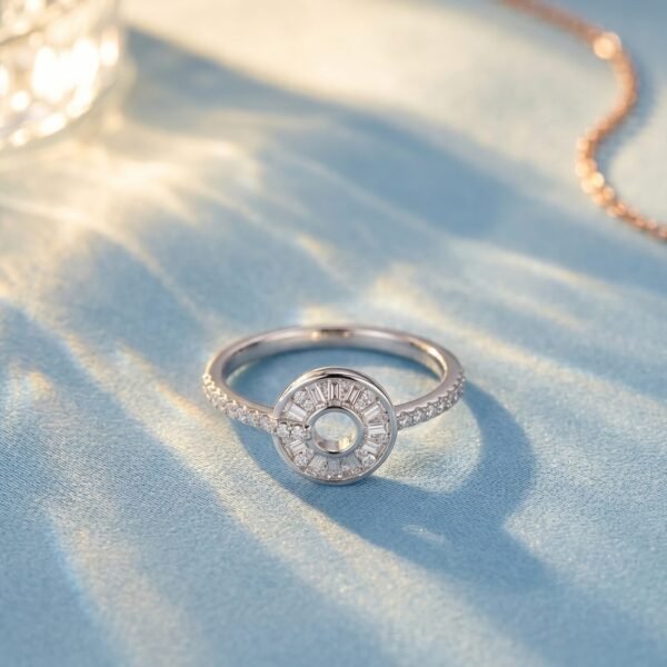 925 Silver CZ Leaf Ring