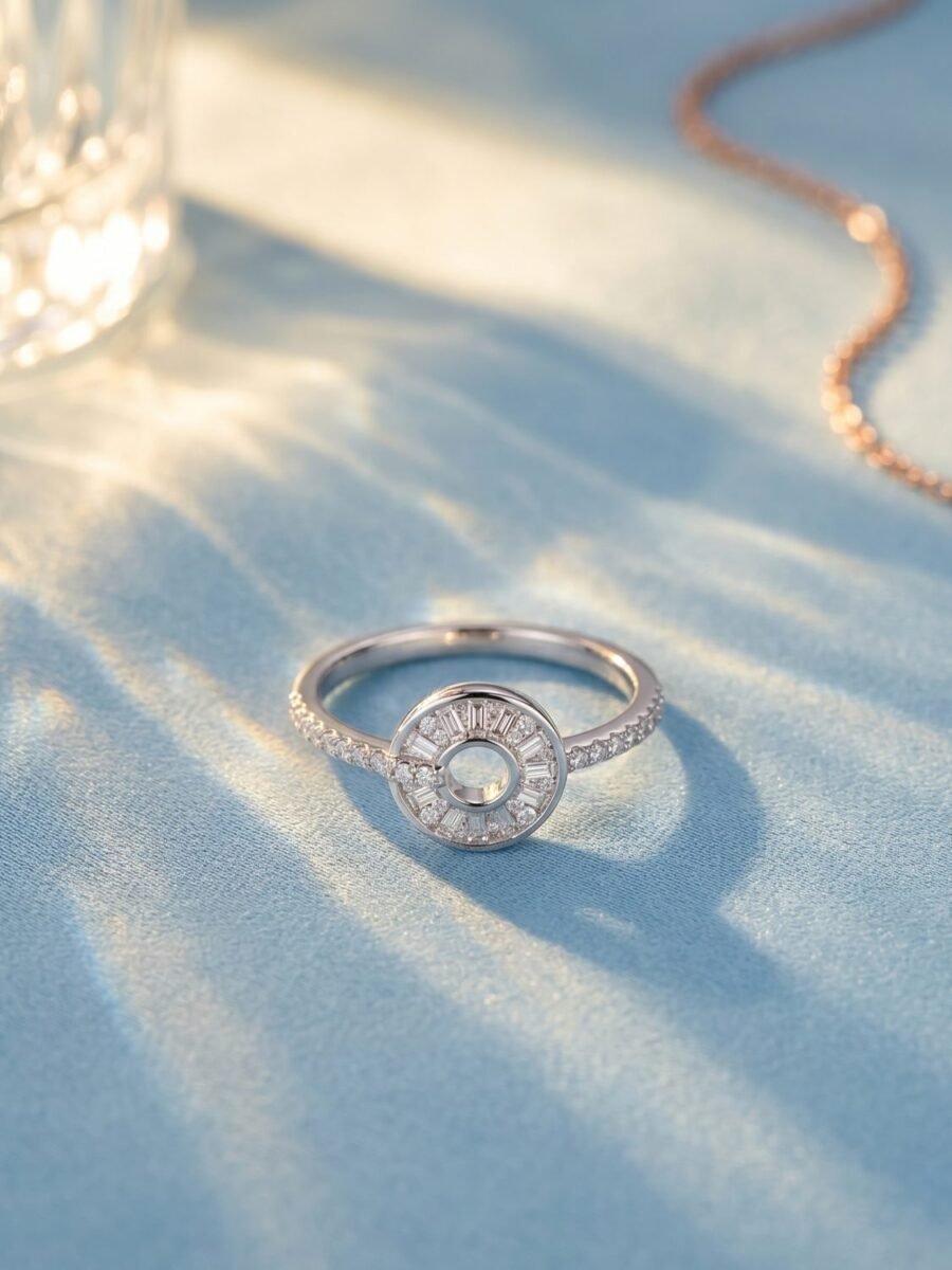 925 Silver CZ Leaf Ring