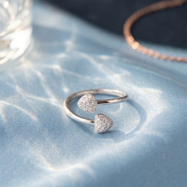 925 Silver Crystal Drop Ring