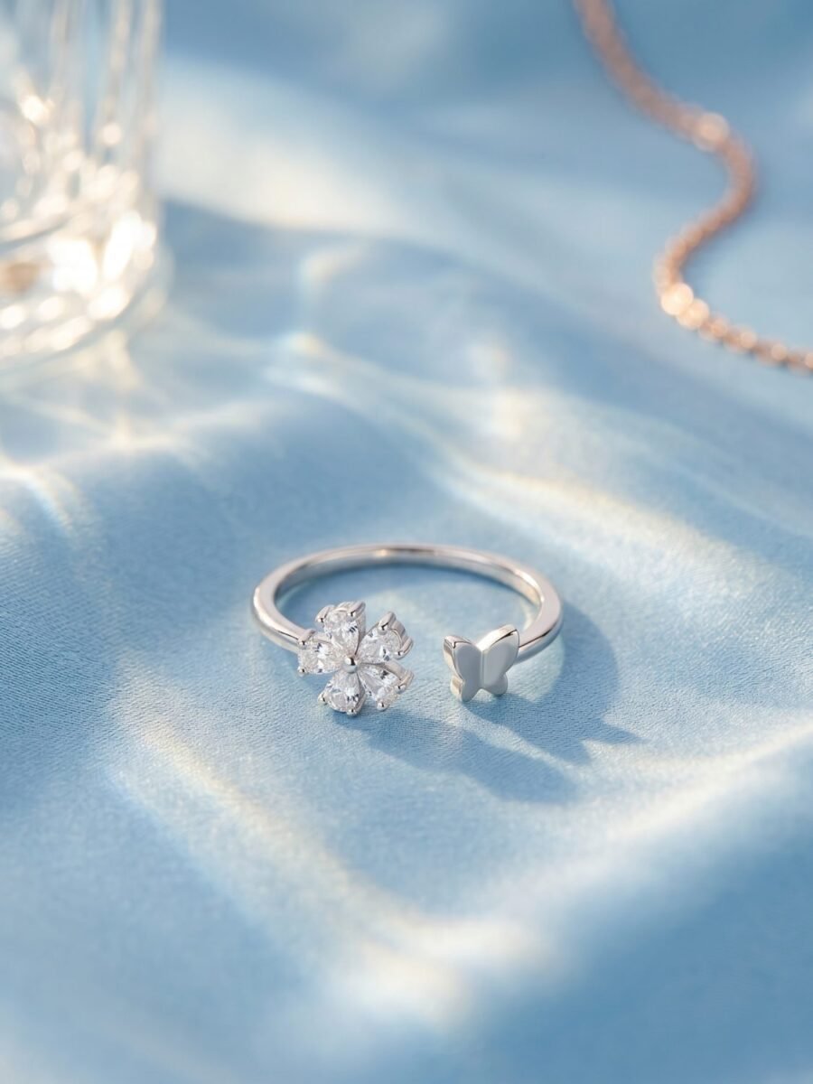 925 Silver CZ Halo Cocktail Ring
