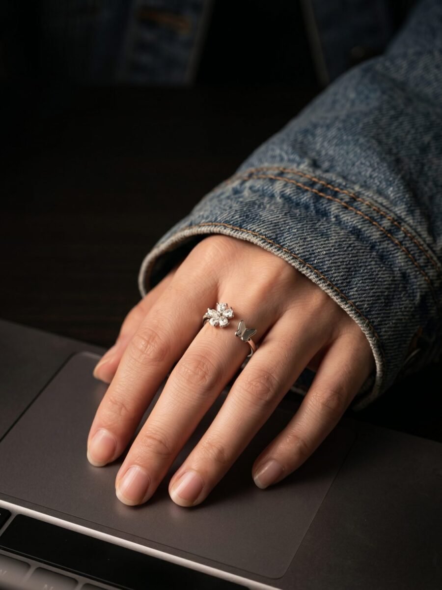 925 Silver CZ Halo Cocktail Ring