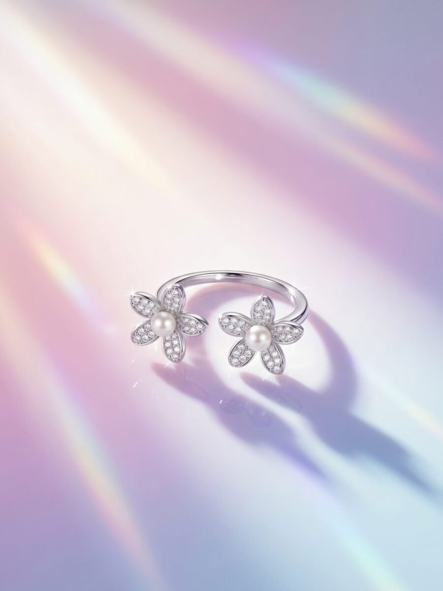 925 Silver CZ Teardrop Ring