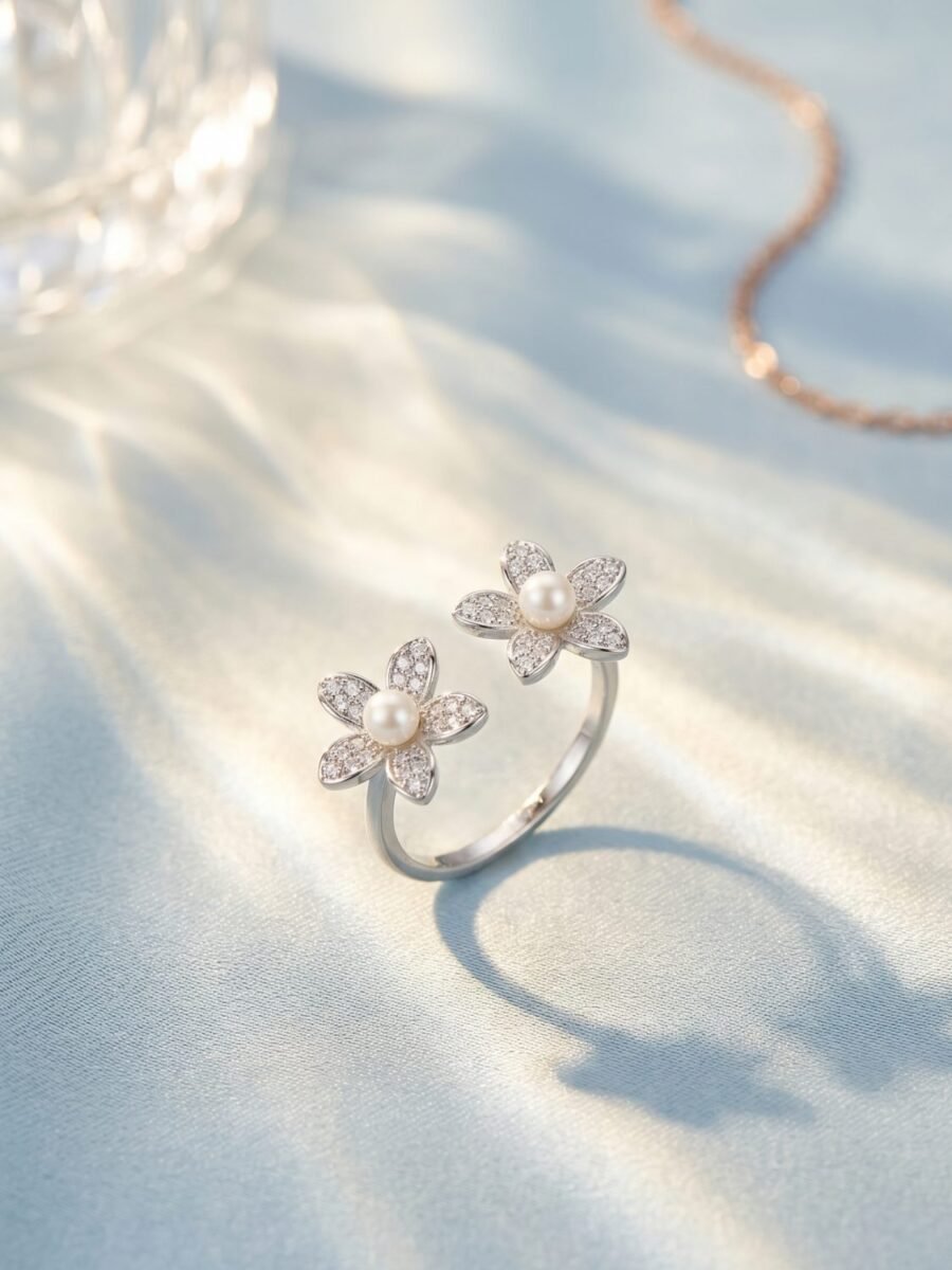 925 Silver CZ Teardrop Ring