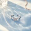 925 Silver CZ Chain Link Ring
