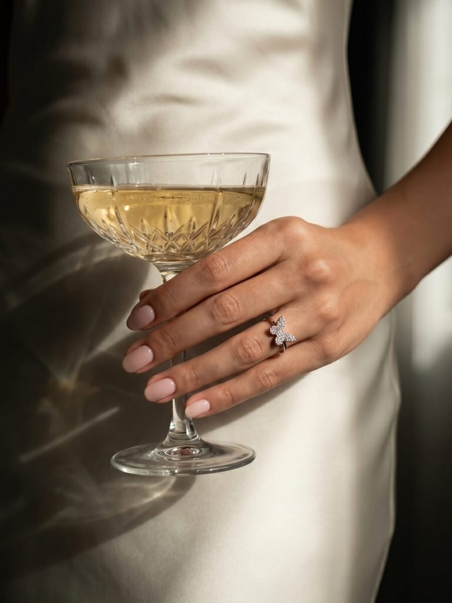 925 Silver CZ Chain Link Ring