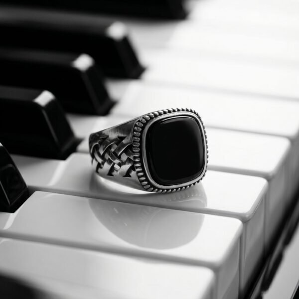 925 Silver Blue Sapphire Bold Ring