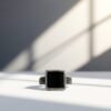 925 Silver Black Onyx Square Signet Ring