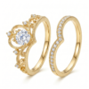 Gold Crown Ring Set