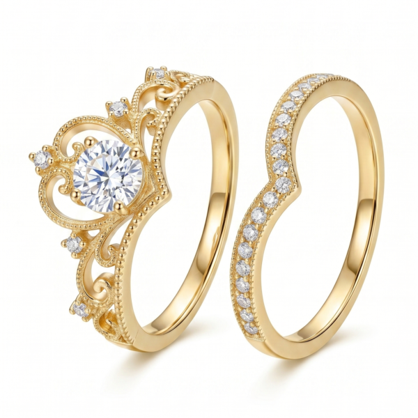 Gold Crown Ring Set
