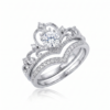 Silver Crown Ring Set