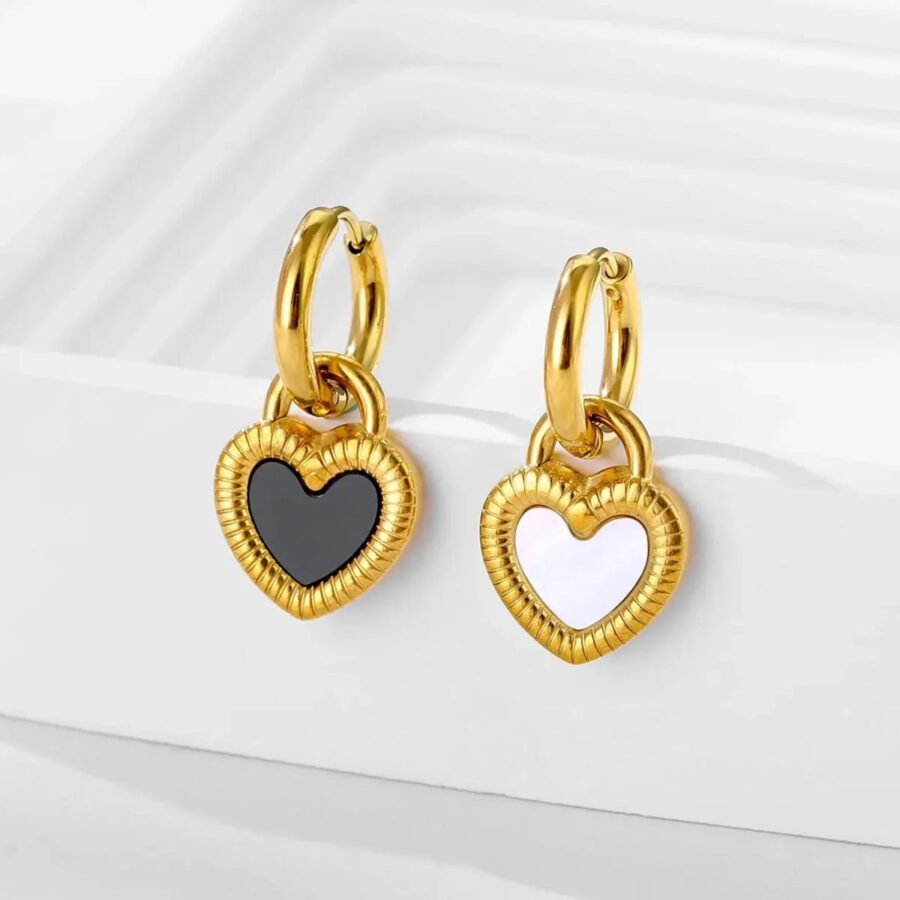 Heart Charm Hoop Earrings