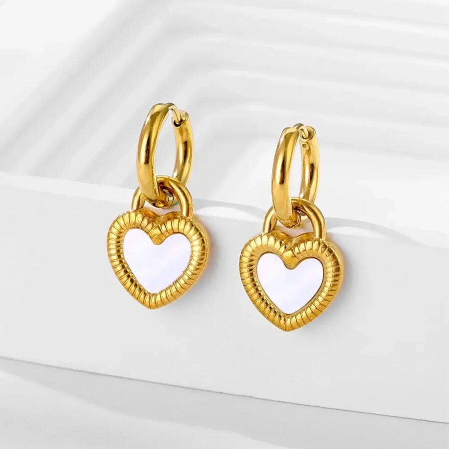 Heart Charm Hoop Earrings