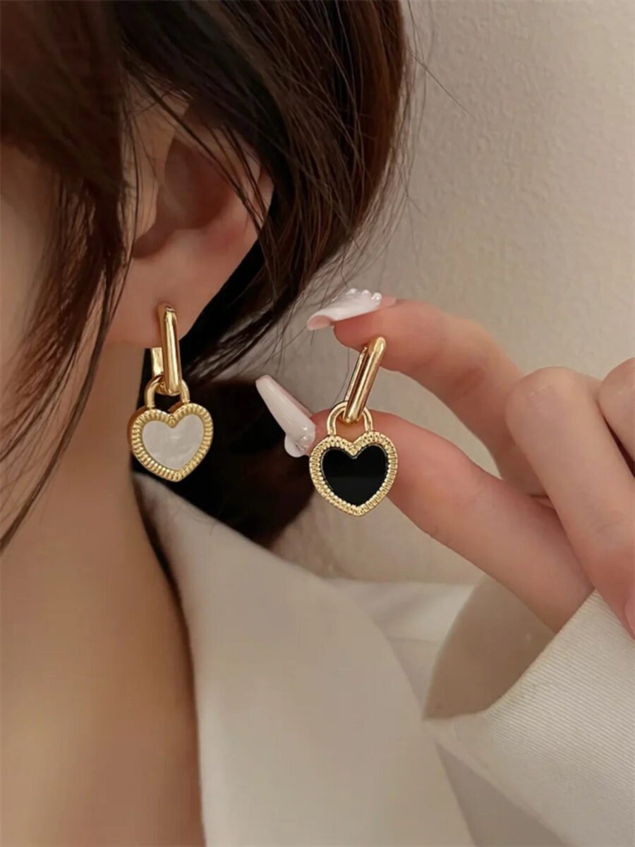 Heart Charm Hoop Earrings