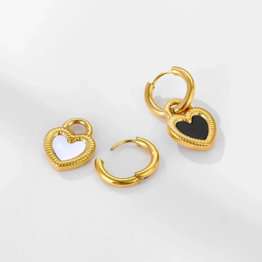 Heart Charm Hoop Earrings