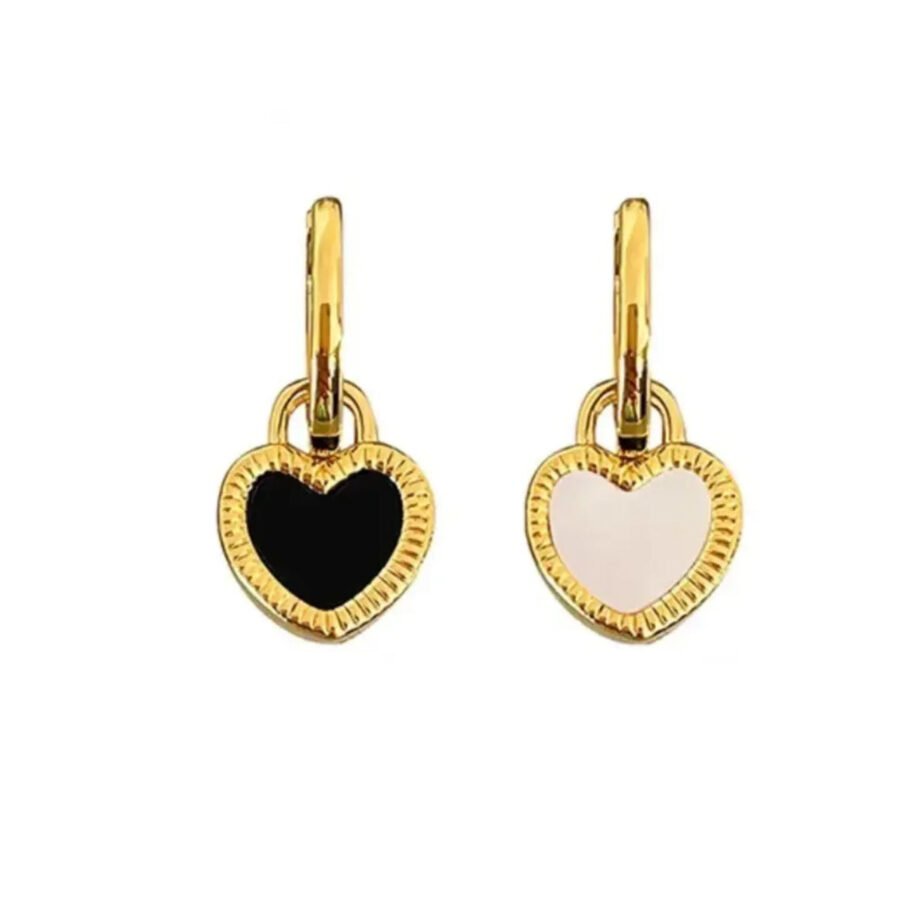 Heart Charm Hoop Earrings