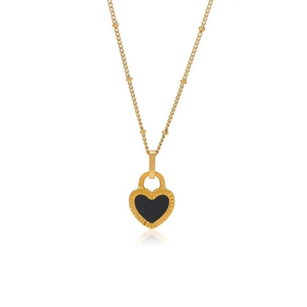 Black Heart Locket Necklace