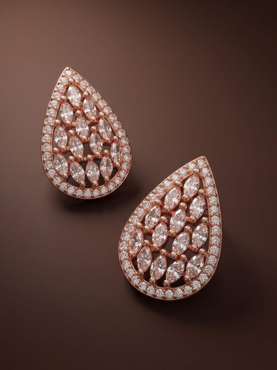 925 Silver Teardrop Halo CZ Pendant Set